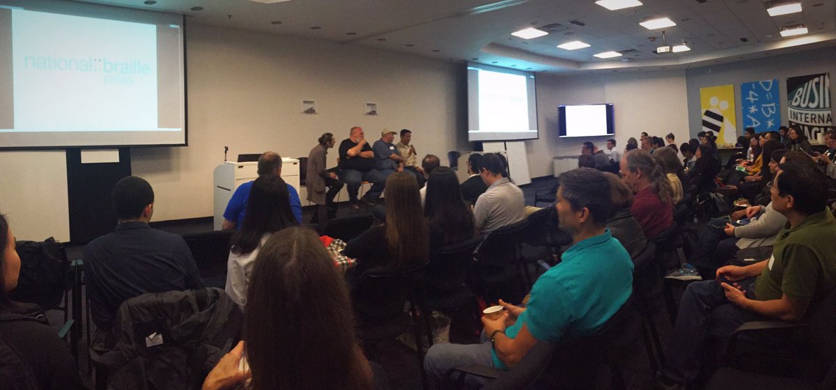 dxna's tweet photo. I love accessibility conferences. If you're cynical about tech and it's problems, remember tech's ability to empower. #a11y #a11ybos https://t.co/XpA9WuxsXY
