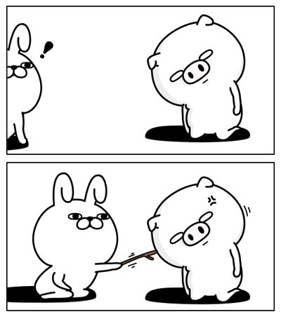 ヨッシースタンプ うさぎさん的につんつんするのは優しさらしい