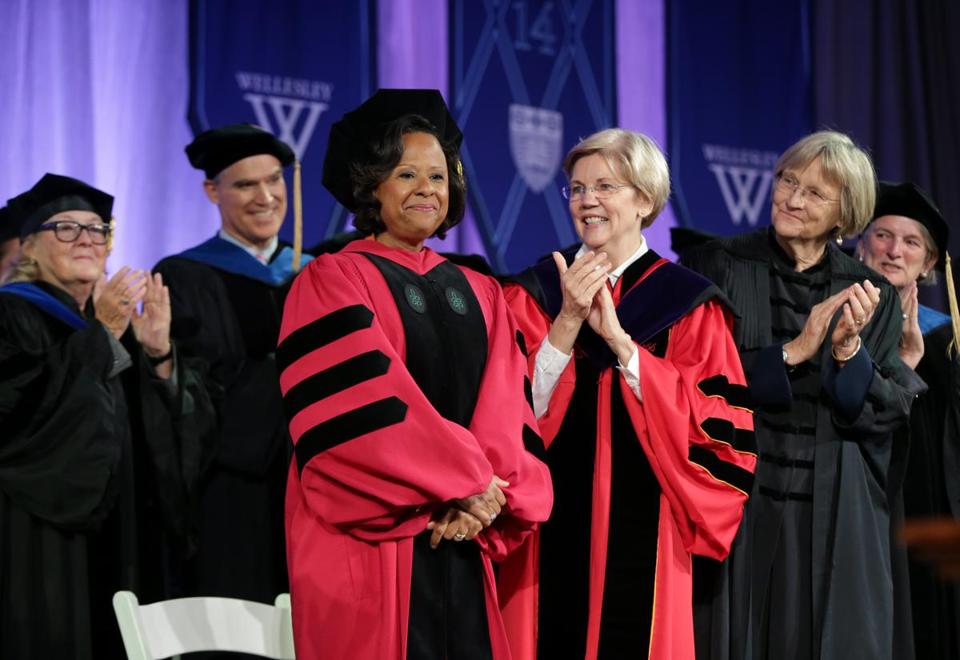 Paula Johnson celebrates becoming the first African-American president of Wellesley College