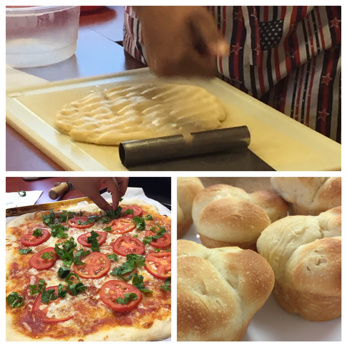 MrsBelpedio's tweet photo. Yeast bread unit continues with cloverleaf rolls and margherita flatbread pizza! #OPRFHSfacs #bakingandpastry #FACSed https://t.co/ShIO5COVpi