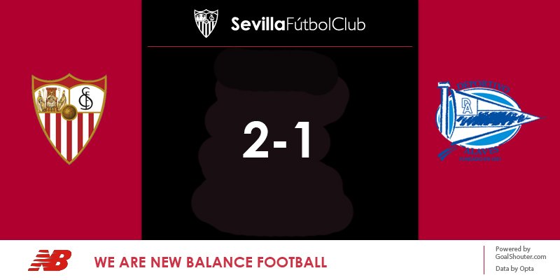 SevillaFC's tweet photo. ¡¡¡Final del partido en el Ramón Sánchez-Pizjuán!!! #SevillaFC 2-1 @Alaves #vamosmisevilla #SevillaFCAlavés https://t.co/Yfq2a2qZMs