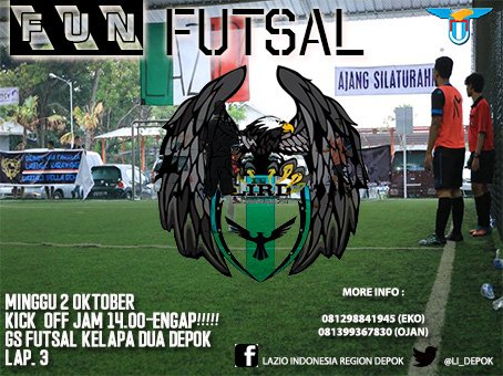 jangan lupa besok di GS FUTSAL KICK OFF 14.00 HTM KONDISIONAL .RAMAIKAN GUYS!!!