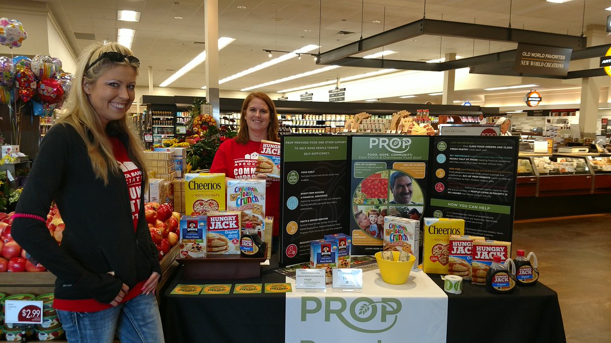 acba1service's tweet photo. ACB Chan accepted donations for @prop_mn at Chan Byerly's yesterday, collecting pallets of breakfast foods and $$! #buildingcommunitiesmn https://t.co/g2y6yiy5nA
