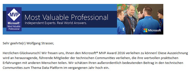 wstrasser's tweet photo. I am really happy - I got my #MVP renewal mail.. Thank you @MVPAward! @emeamvp #mvpbus #datamvp https://t.co/YemEoPKlWW