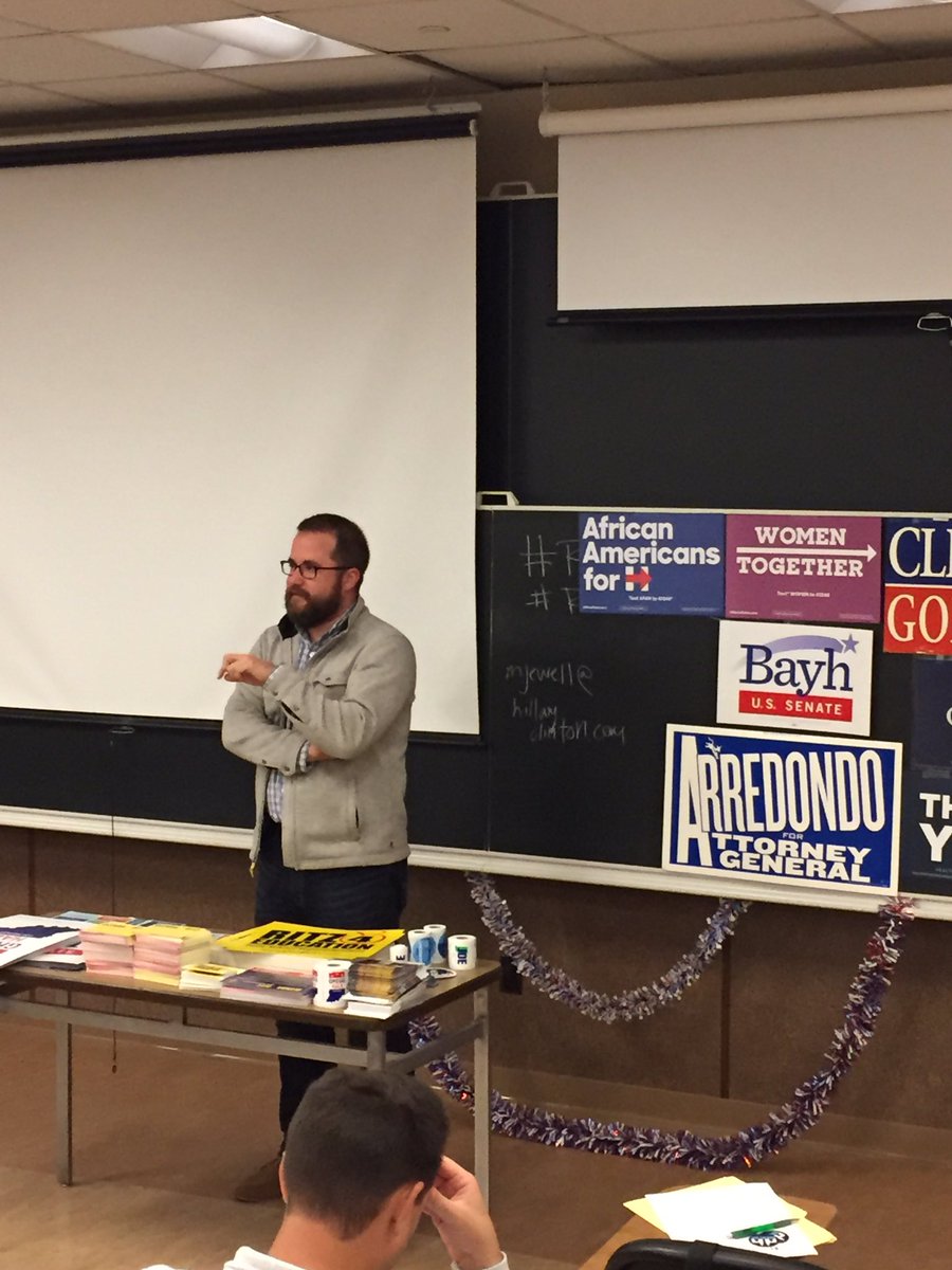 CollegeDemsIN's tweet photo. @adamdkirsch from the @GreggForGov @HaleIndy campaign is here. Hoosiers are ready to #HireGregg this Nov! #HaleYes #CDINconvention #INgage https://t.co/Qe1DALvqAM