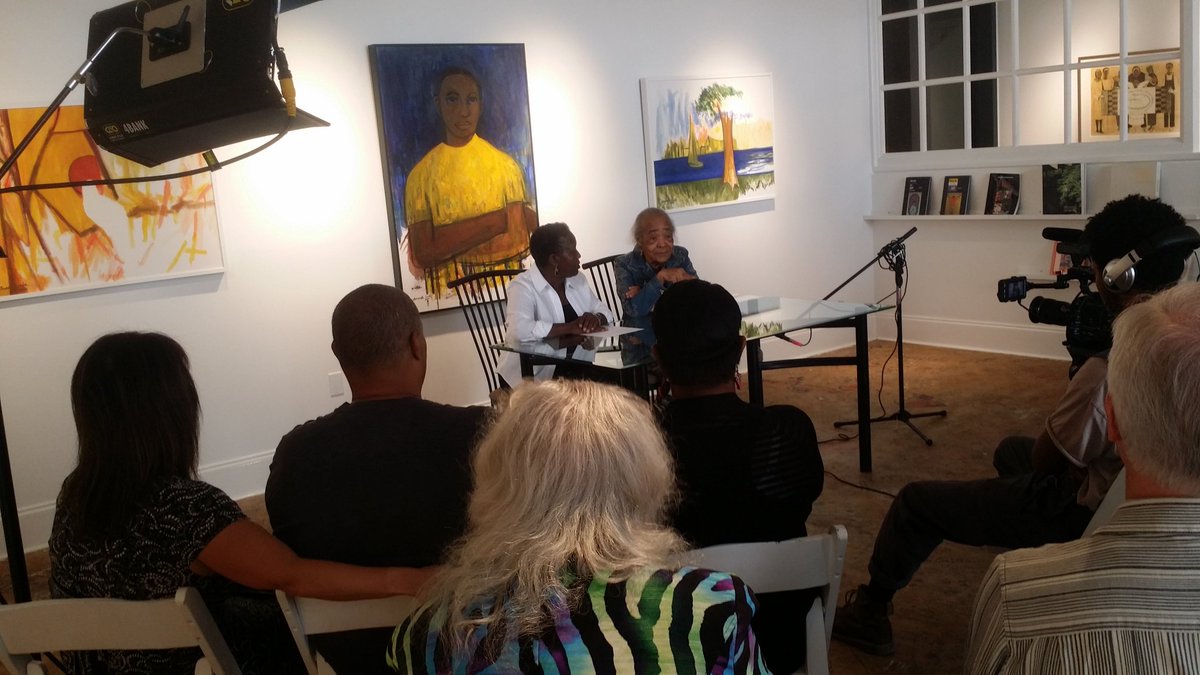 artbynajee's tweet photo. Dr Samella Lewis speaking about her relationship with Elizabeth Catlett and their friendship. @stellajblackart Stella Jones Gallery https://t.co/gw8BHnOhcj