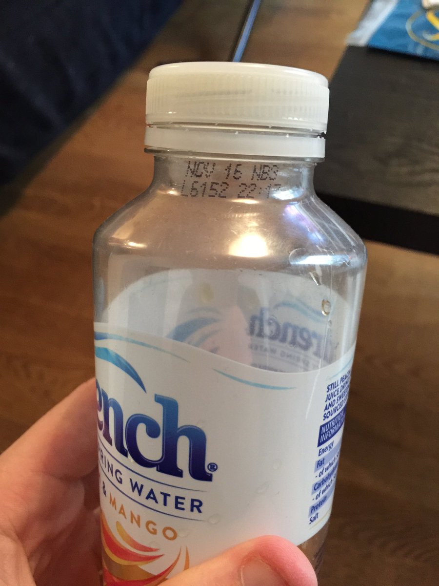 jaseham's tweet photo. @Britvic my partner bought a drink from a vend machine at @McArthurGlenUK last week, she was physically sick after drinking, look at date!! https://t.co/CpPlY3p821
