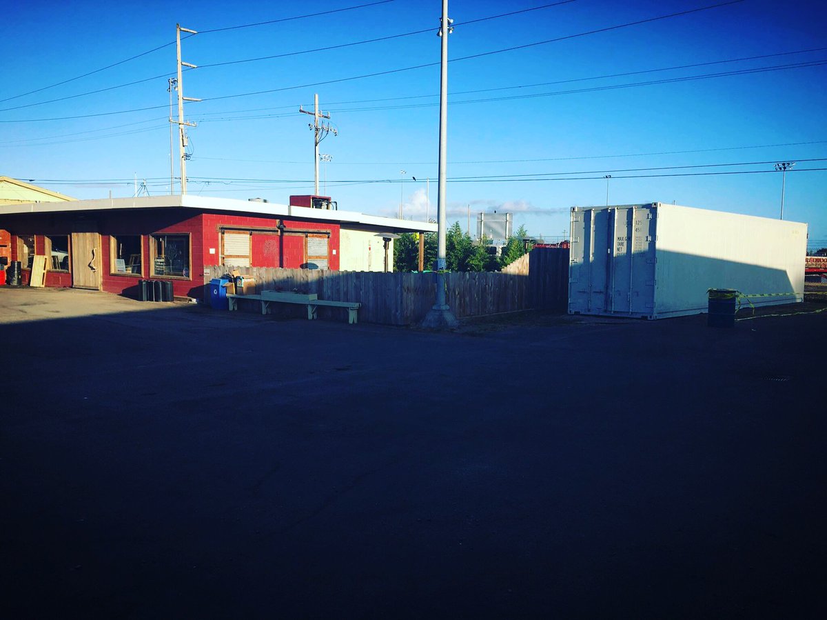 Yes!!!! New cold storage container arrived this morning 🎉 Tasting Room open 12-9pm #DrinkMoreCider