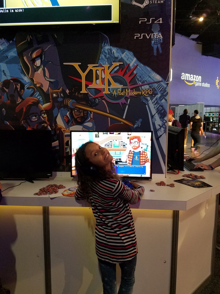 OhGeeGames's tweet photo. Playing Y2K a Post-Modern RPG at #ysbyrd games booth! https://t.co/C6ymGAxGRg