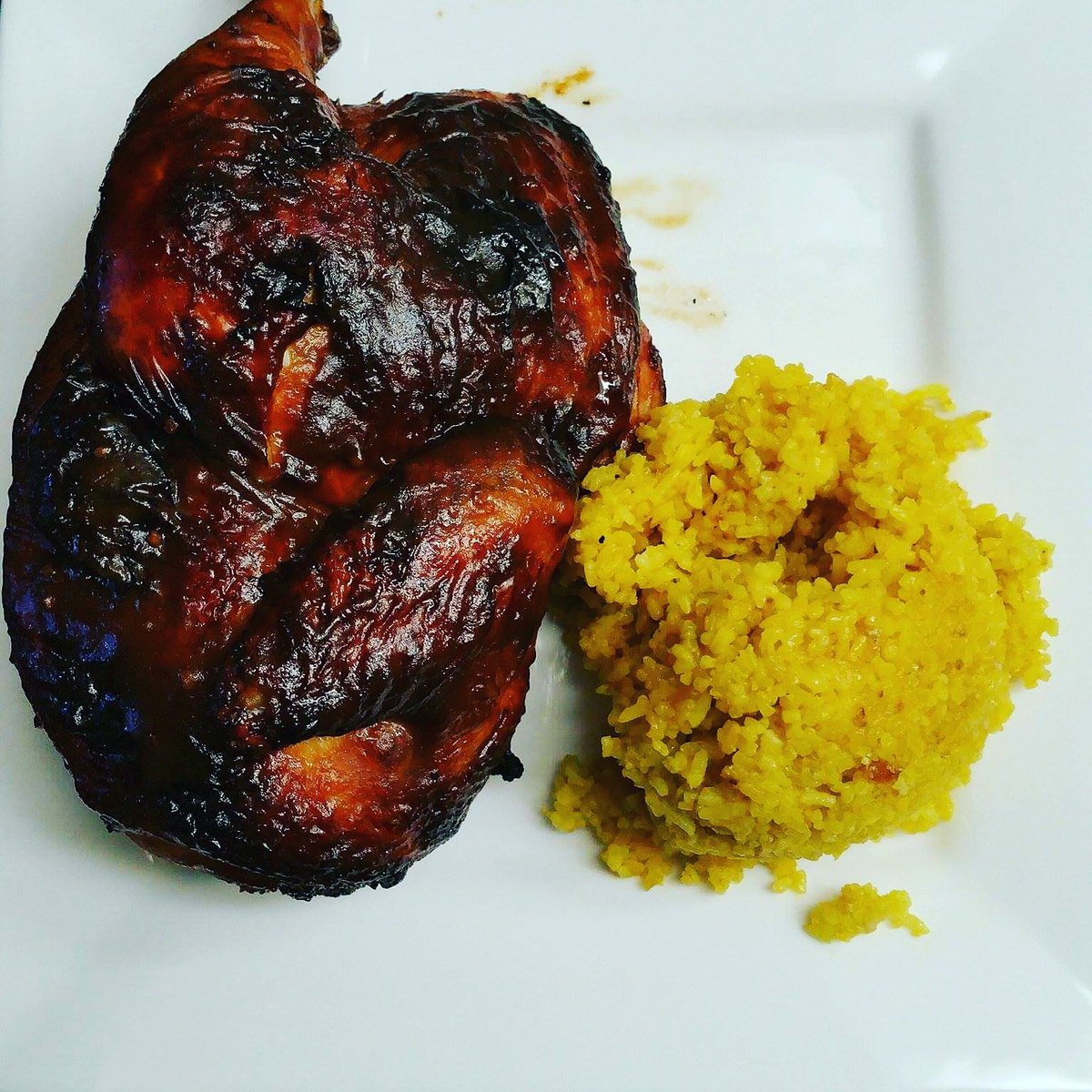 koyasplacetexas's tweet photo. Plating needs to improve but the flavors are bomb! #aristocratstyle bbq chicken #tributemenu #savorfilipino #filipinofoodmovement #planotx https://t.co/6cUmoBn8ok