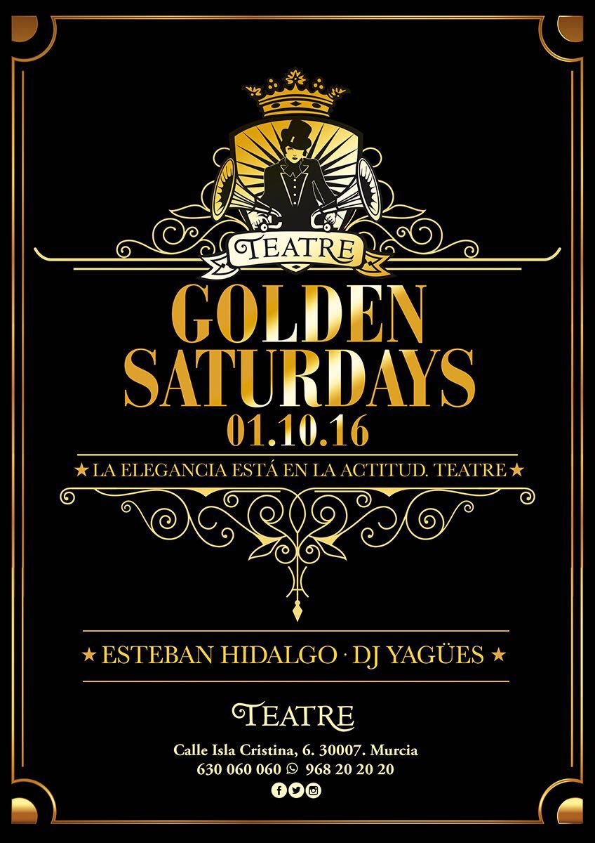 Sábado noche, las noches más elegantes, #GoldenSaturdays donde la elegancia está en la actitud <a href="/ViveTeatre/">Teatre</a>.
¡Vamos que pasó lista! 🔥🔥🔥