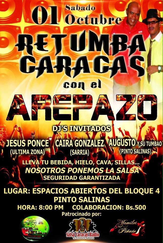 RLNSalsa's tweet image. Caracas Pa ti Hay esto para hoy el arepazo de pinto Salinas