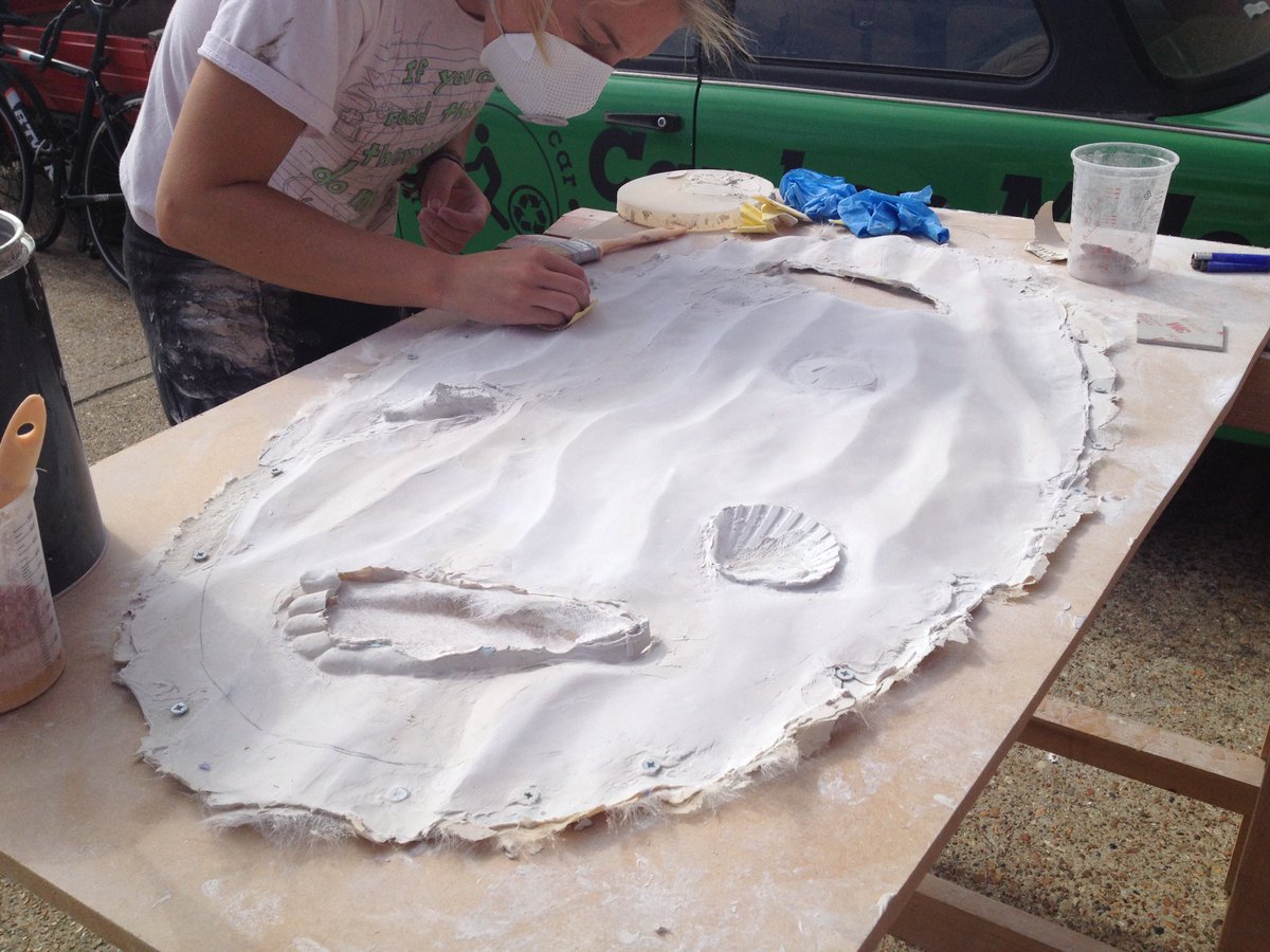 Plastercaster's tweet photo. Making a base for new #bronze #sculpture. Casting the beach was the easy bit! Gotta be finished &amp; installed in #fortlauderdale by mid Nov... https://t.co/MYzzkuippr