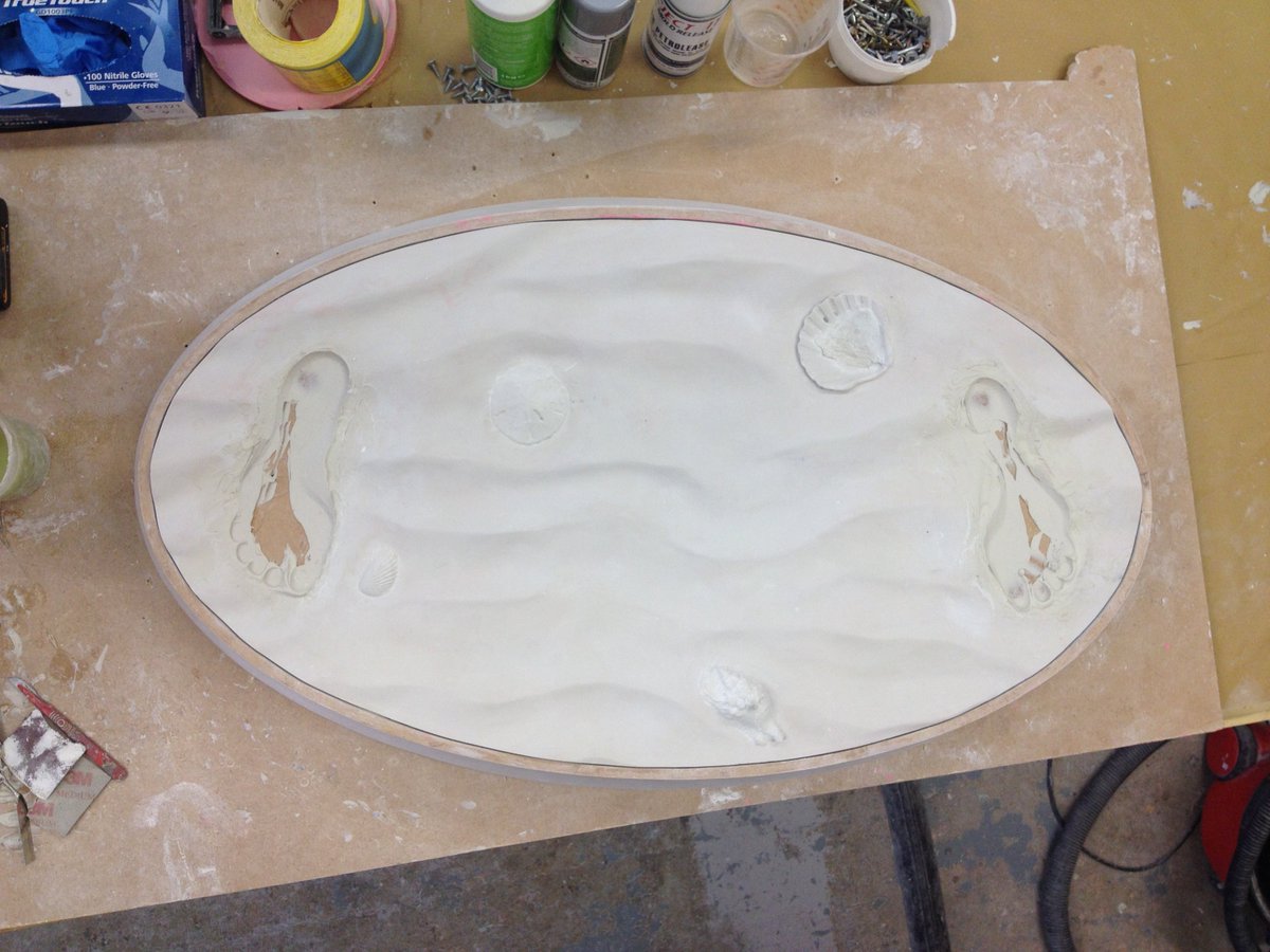 Plastercaster's tweet photo. Making a base for new #bronze #sculpture. Casting the beach was the easy bit! Gotta be finished &amp; installed in #fortlauderdale by mid Nov... https://t.co/MYzzkuippr