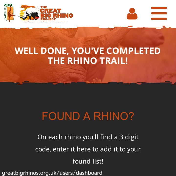 My sponsor finally finished the <a href="/GreatBigRhinos/">Great Big Rhinos</a> trail today, fab cause for <a href="/savetherhino/">Save the Rhino International</a> make sure you do it too!
