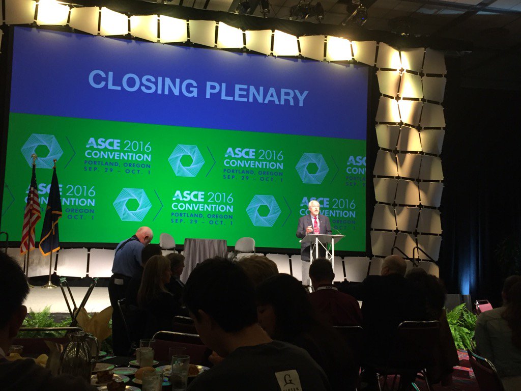 MarkKillgore's tweet photo. All good things must come to an end #ASCE2016 Andy Herrman addresses closing plenary https://t.co/wFr6gLON6O