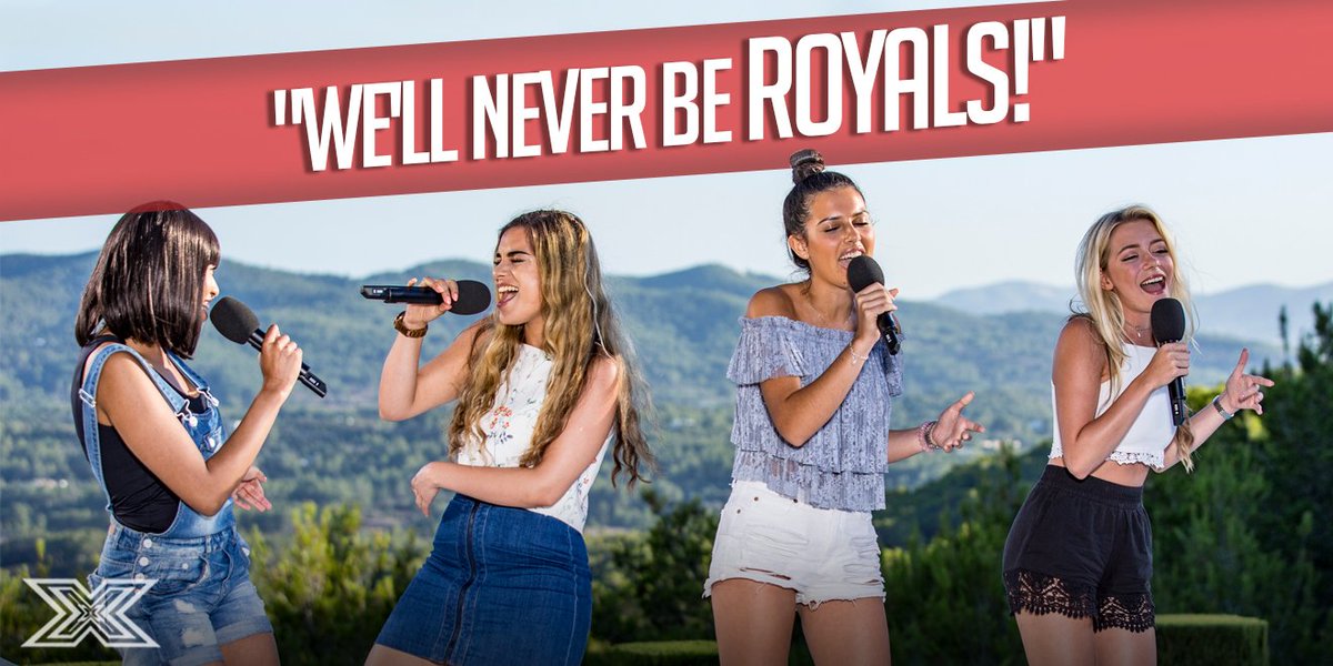 TheXFactor's tweet photo. Well, you can't be Jacks, Queens or Kings because you're the @FourOfDiamonds_!! ♦️♦️♦️♦️ #JudgesHouses #XFactor https://t.co/8Afb6nUMoJ