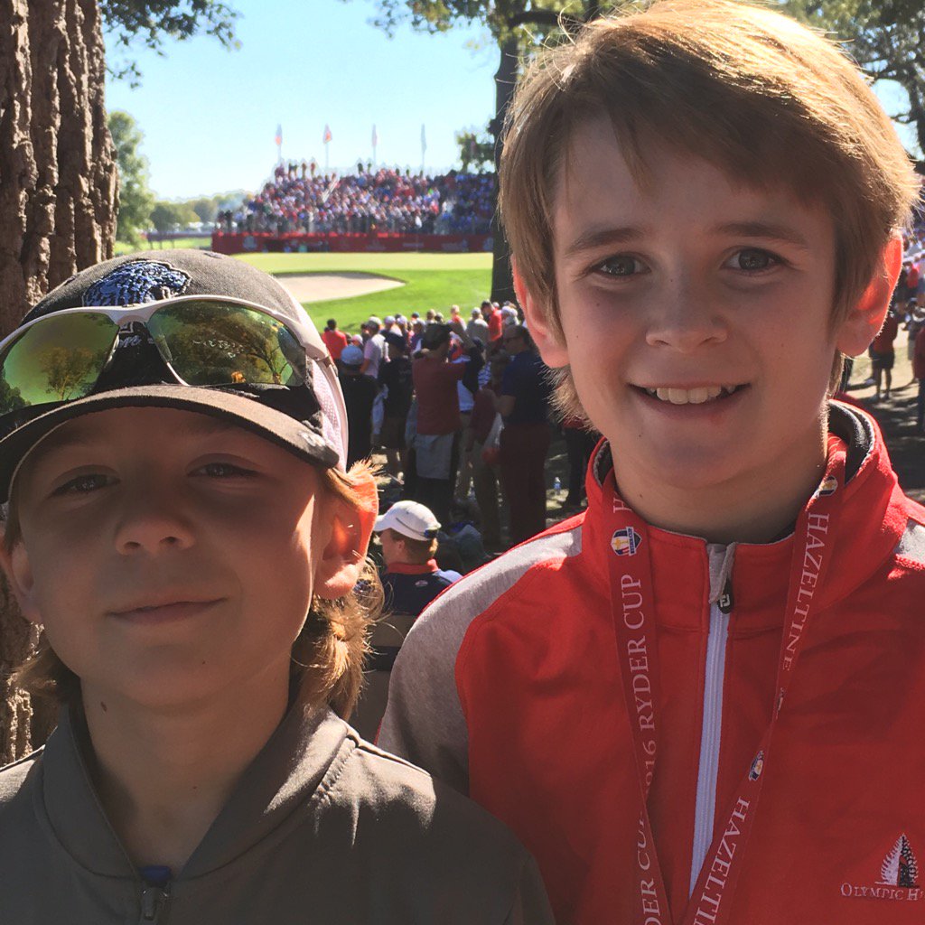 Hanging out on #8 at the Ryder Cup with these two smoothies  #RC2016
