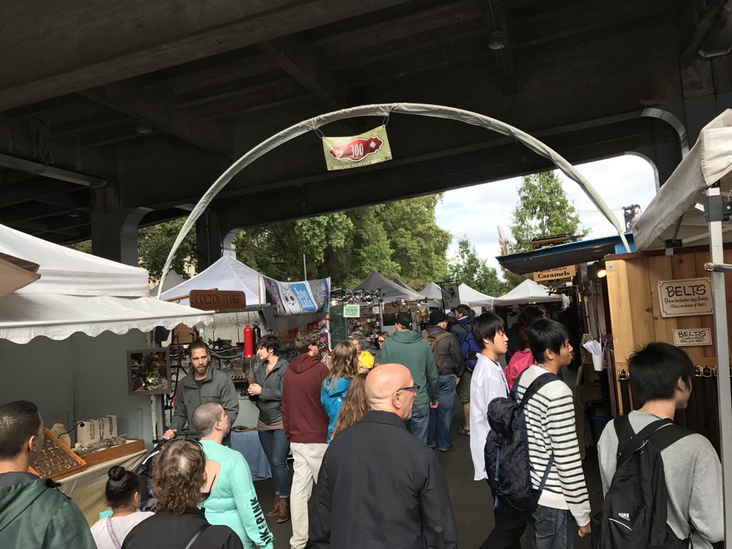 singingwolfboy's tweet image. Checking out the Portland Saturday Market. Also open on Sundays? I guess this means they sell Saturday at the market. #PyDX