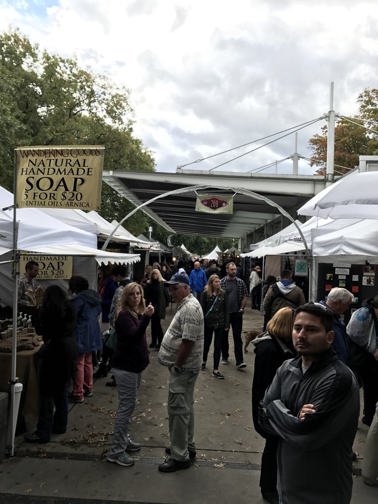 singingwolfboy's tweet image. Checking out the Portland Saturday Market. Also open on Sundays? I guess this means they sell Saturday at the market. #PyDX
