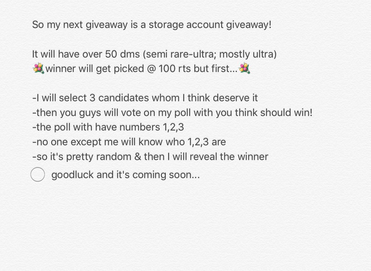 giveawaydmbox's tweet image. RT TO SPREAD (this isn&apos;t the actual post for the giveaway; just the details) 

I&apos;ll post the storage account giveaway soon💐💓