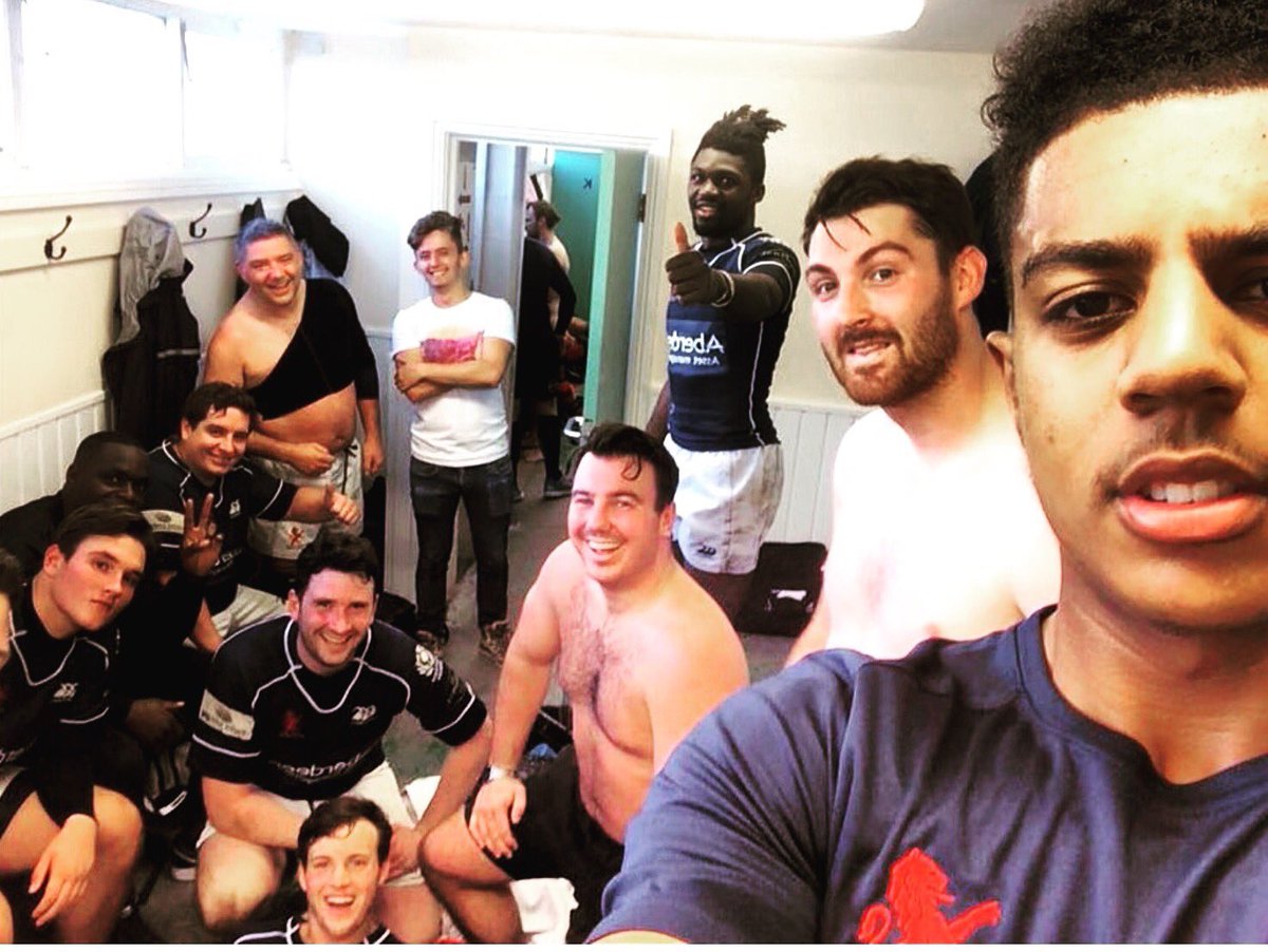 LSFCExtraBs's tweet photo. Scenes from Extra Bs dressing room after a win against London Welsh. Great to see the legendary @BrianExbs still schooling the youngsters! https://t.co/Dw0osFBcmV