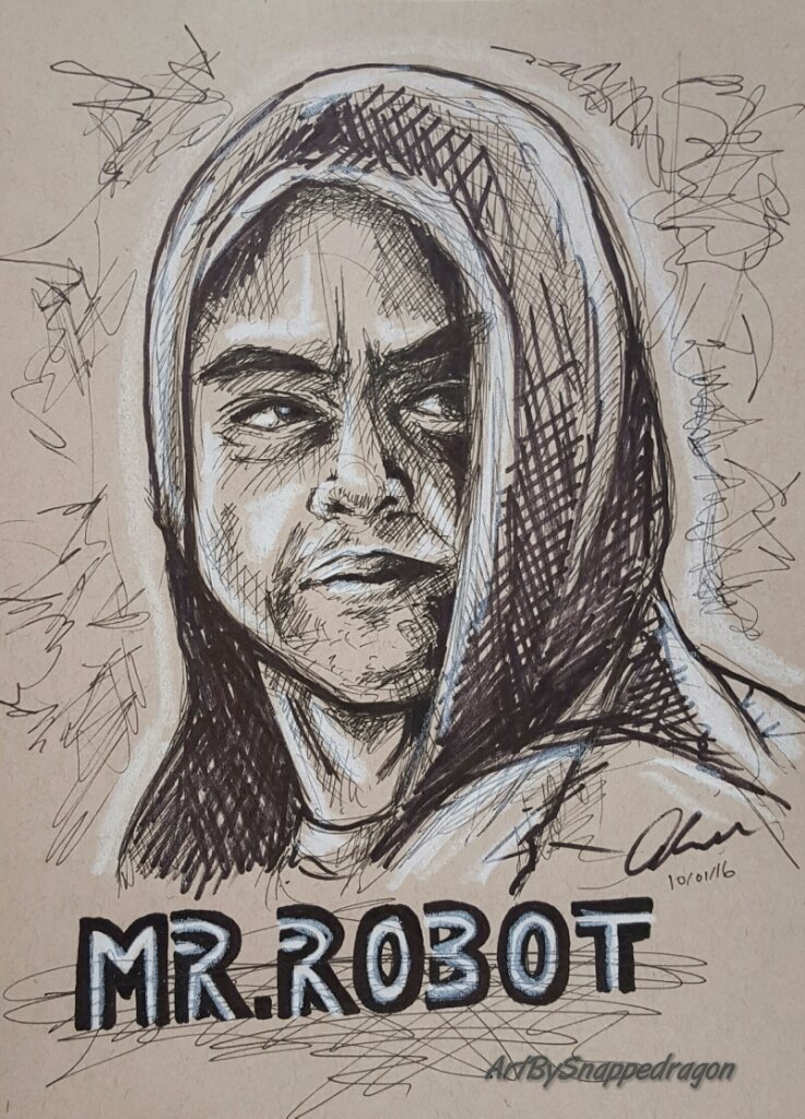 SnappedragonArt's tweet photo. Congrats on the Emmy! #Emmys2016 #ramimalek #MrRobot #art #sketch_dailies https://t.co/7wbiGIqHzJ