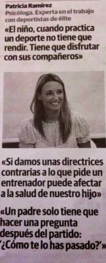 OsirisAzote's tweet photo. "Un padre sólo tiene que hacer una pregunta después del partido: ¿cómo te lo has pasado?" @Patri_Psicologa https://t.co/302Mqezr6A