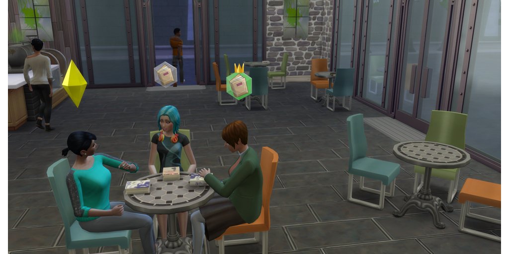 ChrissieC_Sim's tweet photo. Hanging out with the book club. #imaloverchallenge #TheSims4 https://t.co/NHlhebvDsW