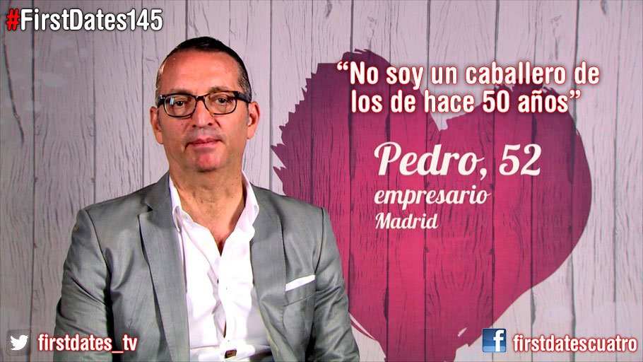 firstdates_tv's tweet photo. Pedro, un seductor de los de antes en su versión 2.0 #FirstDates145 https://t.co/i72AVvkS2M https://t.co/VjsT24XweH