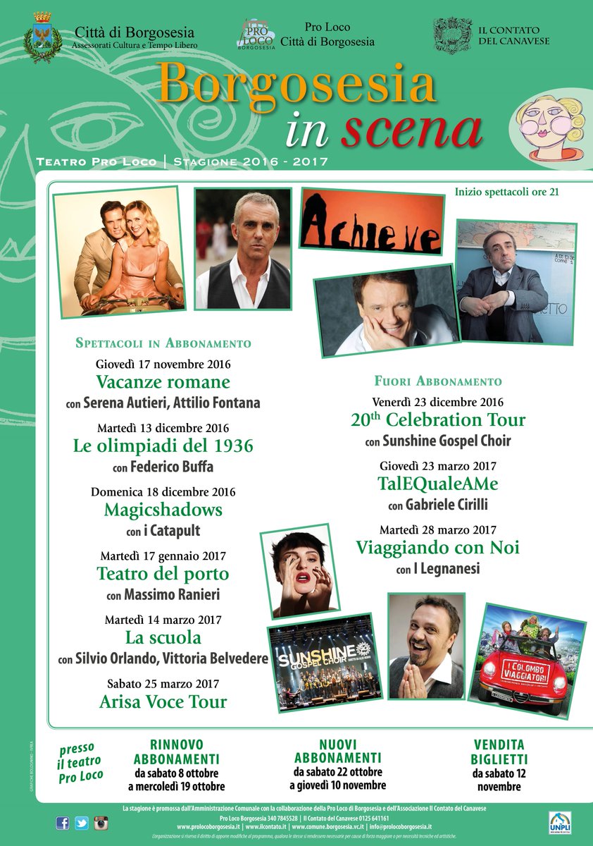 PROLOCOborgo's tweet image. Svelati i protagonisti della nuova Stagione Teatrale