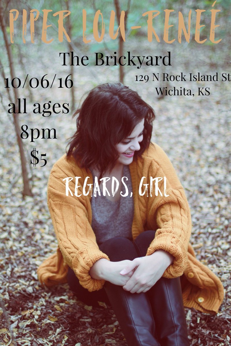 theyard_oldtown's tweet photo. Join Hutchinson native Piper Lou-Renee for her all-ages CD Release Party this Thursday at The Brickyard. Show starts at 8 p.m. https://t.co/l1yuB6YDtx