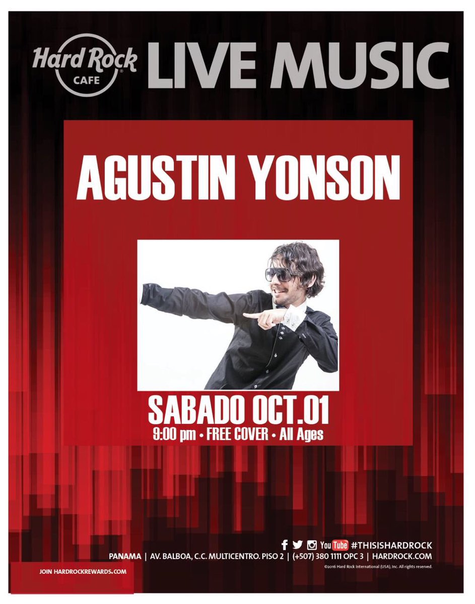 Esta noche en <a href="/HRCPanama/">Hard Rock Panamá</a> !!