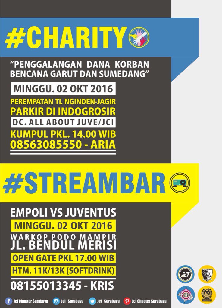 jangan lupa nanti sore kita ada beberapa event yaitu event sosial dan event nonbar
yuk datang dan ramaikan eventnya
