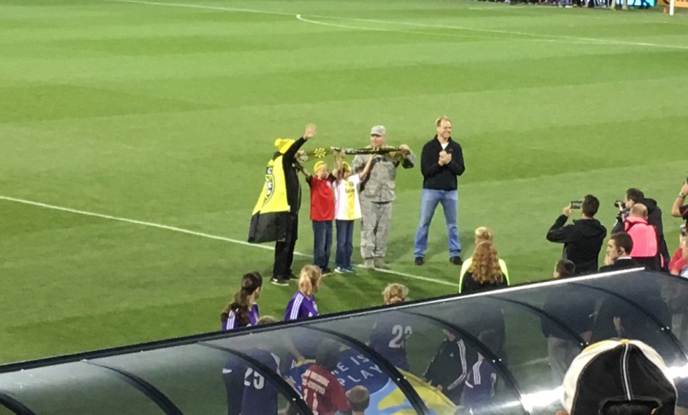 JimMicc's tweet photo. Congratulations @LincolnElem dad Mr. Yost, recognized as a Hometown Hero at tonight’s #CrewSC game! https://t.co/xmmHgWYcOs