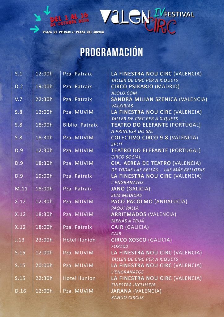 vlckids's tweet photo. IV Festival Valencirc
Fiestas populares de Patraix
Del 1 al 16 oct
Plaza de Patraix y Muvim
Gratuito https://t.co/iTeIPuflZ0