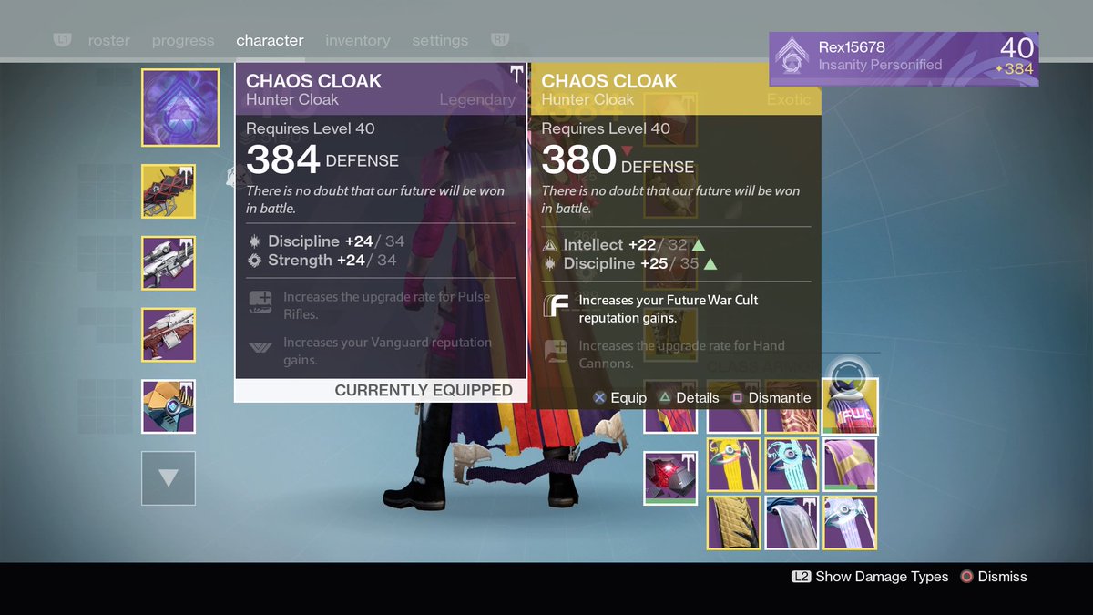 Dusktorn's tweet image. They made the exotic cloaks in ttk a legendary