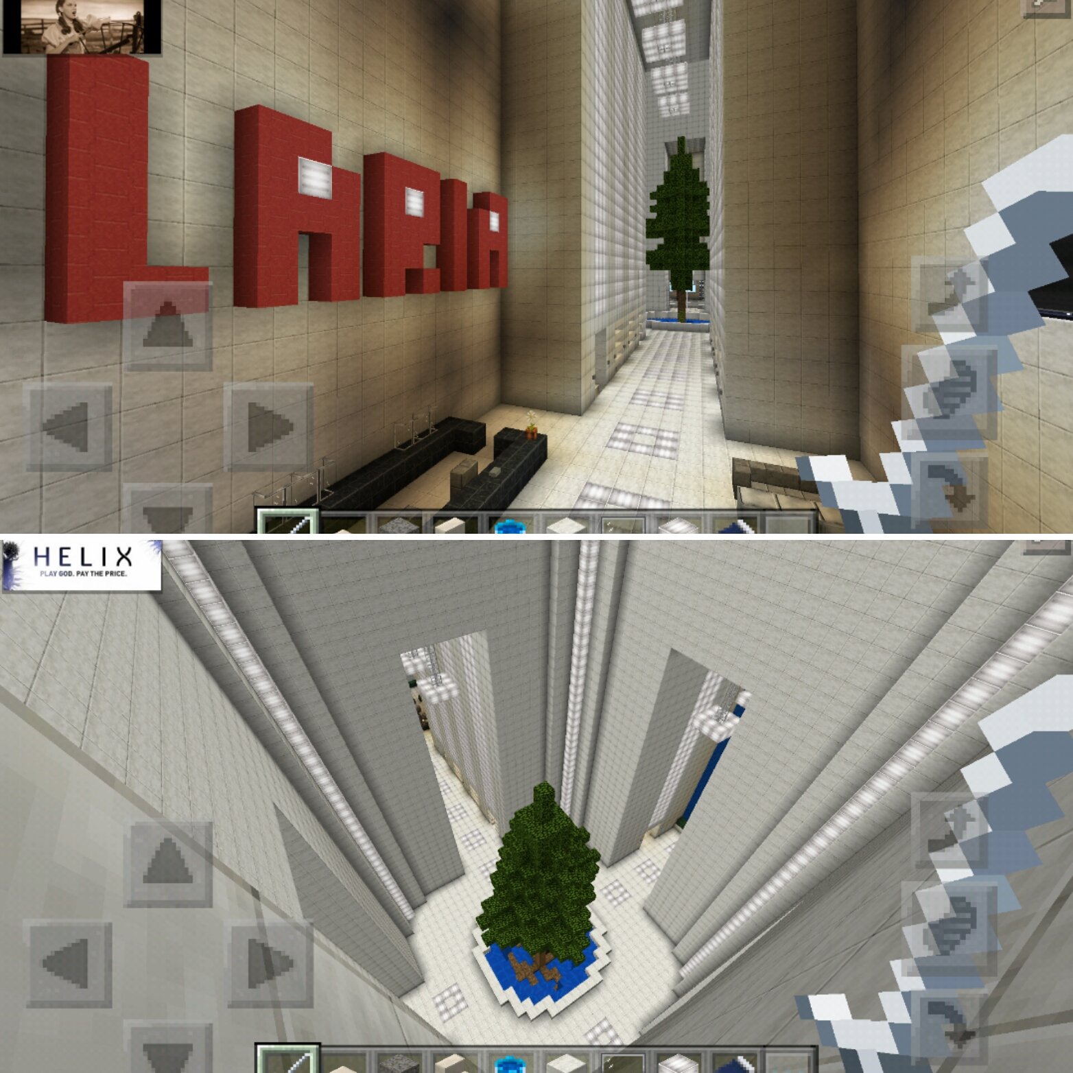 Mika 今度は 病院を創ってみた 一応 産婦人科の病院 という設定で 計３floor エントランスからは巨大な樹木を生やした こんな病院あったらすごいと思うね Minecraft建築コミュ Minecraft マイクラpe マイクラ建築勉強会