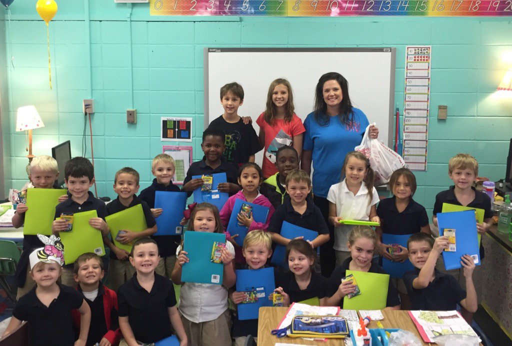 KathyRodosta's tweet photo. ALE appreciates the Terrebonne's from GA. Brought our students school supplies! https://t.co/cgzRqfPVAL