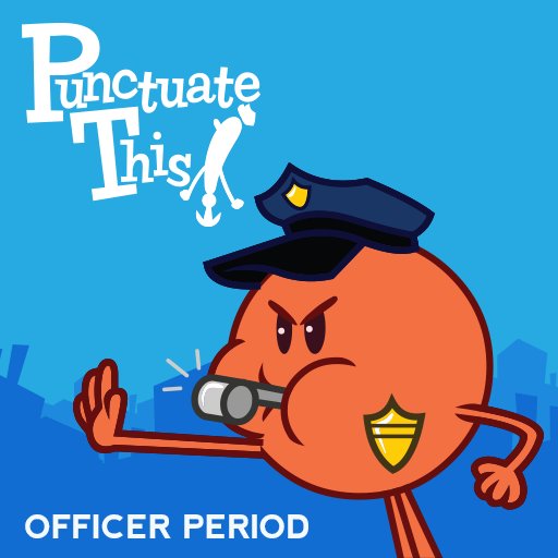 Grammaropolis's tweet photo. Meet #OfficerPeriod, the word traffic cop. @Kickstarter campaign to animate his song launches Monday: https://t.co/cAxG9DoKBE #PunctuateThis https://t.co/09UTSYec2E