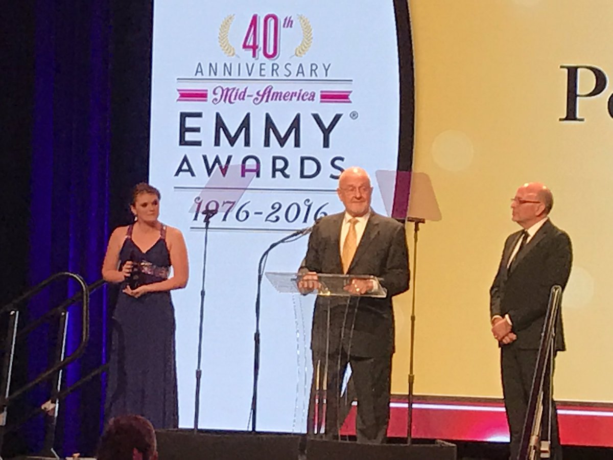 BradThomasMO's tweet photo. PeterHerschend receives special recognition for a lifetime support of regional broadcasters. MidAmerica Emmys tonight LIVE in #BransonMO. https://t.co/auxHZgQwW0
