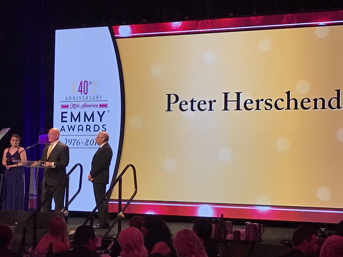 BradThomasMO's tweet photo. PeterHerschend receives special recognition for a lifetime support of regional broadcasters. MidAmerica Emmys tonight LIVE in #BransonMO. https://t.co/auxHZgQwW0