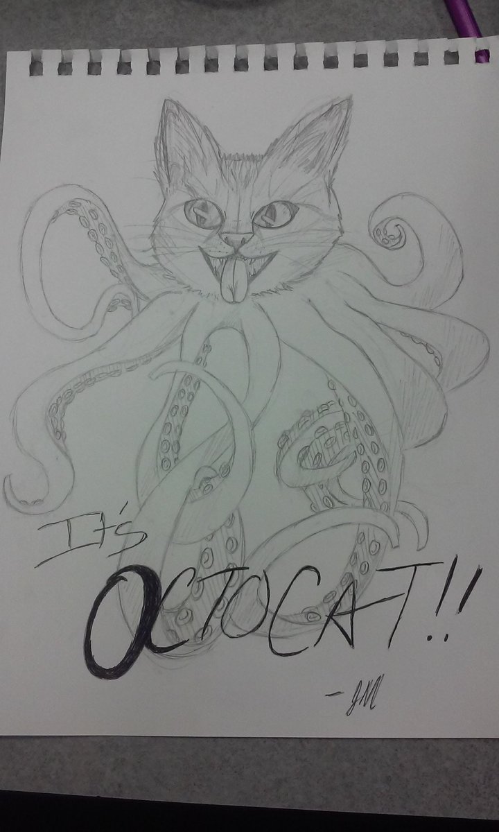 fruitypinova's tweet image. Everybody&apos;s favorite cat-octopus hybrid! #myoctocat #hackumbc