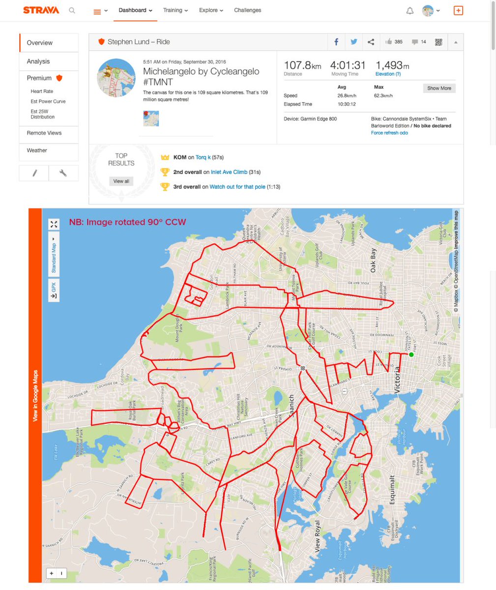 #TMNT #Michelangelo by #Cycleangelo • #GPSdoodle on a 109 million square metre canvas gpsdoodles.com/2016/10/01/tur…