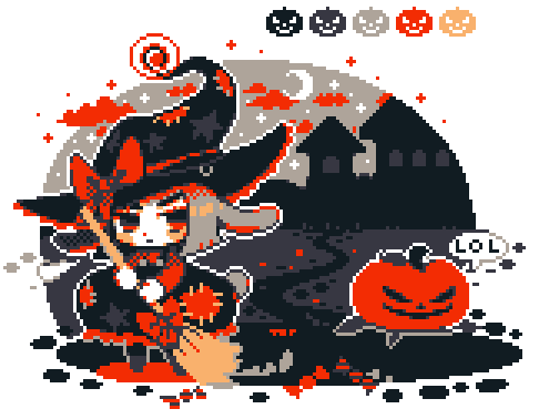 ichigogoooooooo's tweet photo. teeny witch cleaning up after trick or treat to greet this spooky month! https://t.co/h5rbH24l8N