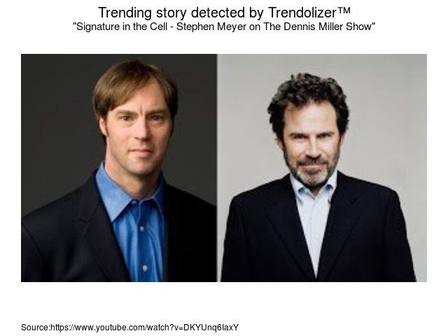 Creationizer's tweet image. Signature in the Cell - #StephenMeyer on The #DennisMiller Show #geneticcode... creationism.trendolizer.com/2016/10/signat…