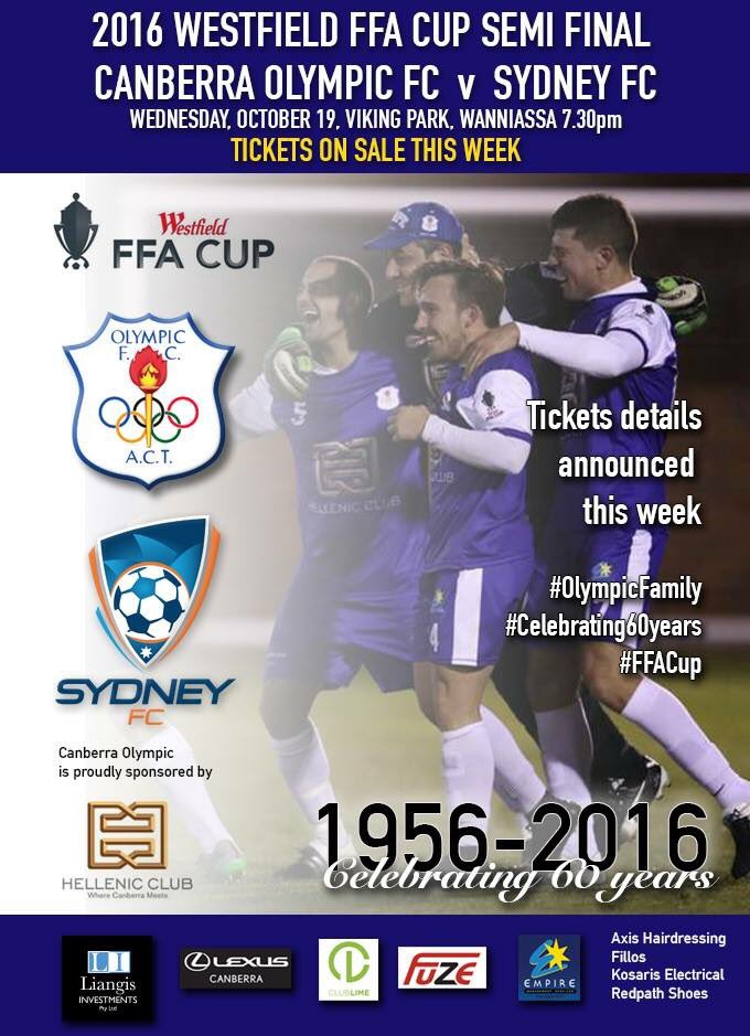 Be part of Australian football history! Tickets on sale this week #OlympicFamily #FFACup