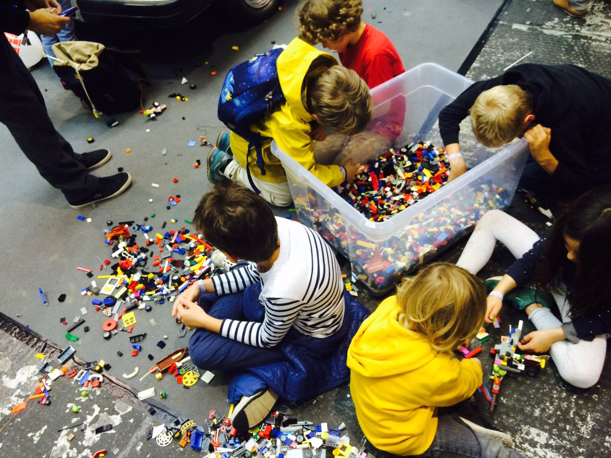 expowave's tweet photo. The @MakerFaireBER is opened again ! Kids and adults use all their imagination to fill the lego car ! #waveberlin got cool neighbors https://t.co/5dpj1bLmXB