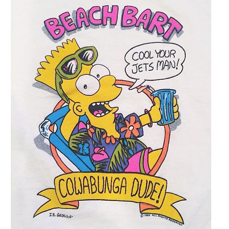 bootlegbart's tweet photo. #bootlegbart Courtesy of shadowself73 #partybart #cowabungadude #thesimpsons #90stshirt #bartsimpson #beachlife #coolyourjetsman #bootleg https://t.co/rw2HVClJyH
