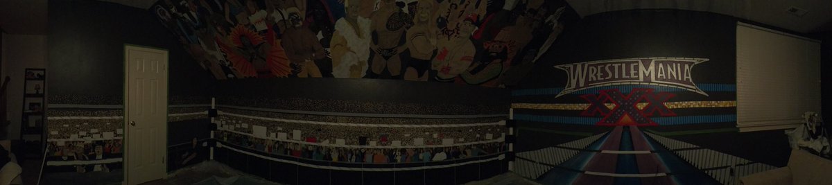 SUBOcreative's tweet photo. Panorama! #wwemural #panoramic #mancave #wwe https://t.co/a4pCkot6Ex